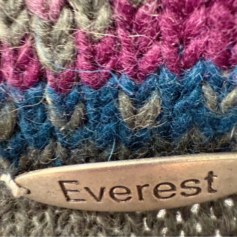 Cozy Patterned Knit Mini Skirt - Teal, Olive & Plum - Picture 5 of 10